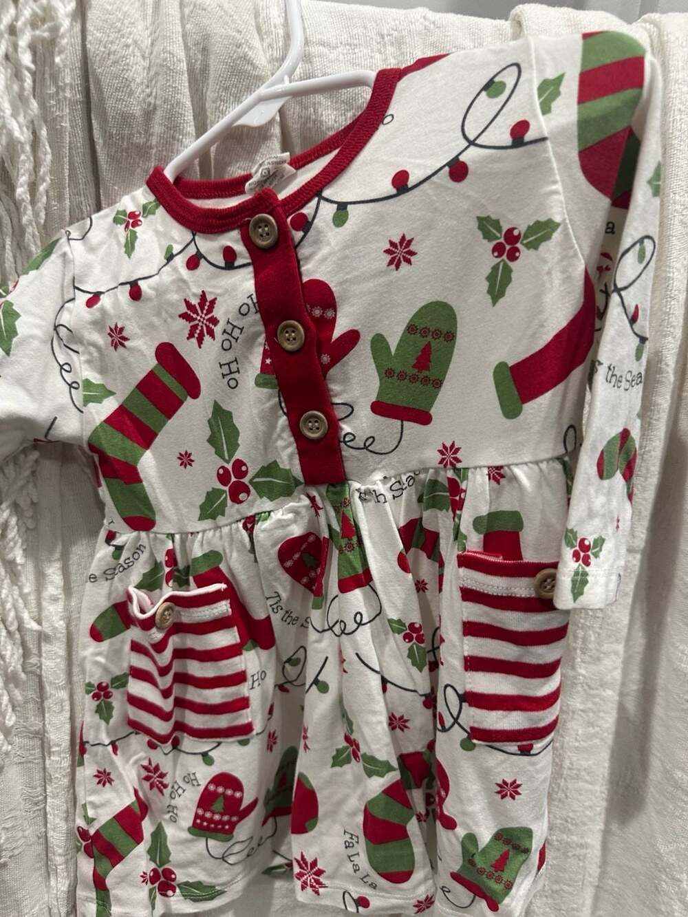 Tesa Babe Tis the Season Pocket Dress 12-18M